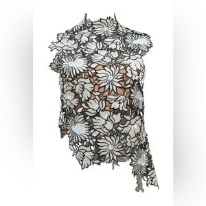 Self-Portrait Lily Guipure Floral Lace Top